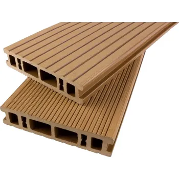 Terasové prkno Terasové prkno komorové WPC Unodeck REAL 145x31x3000mm Barevné provedení: Ořech (světle hnědá)