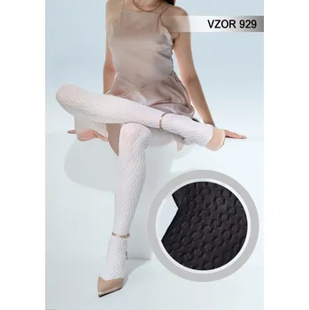 Dámské punčochy Dámské vzorované punčocháče vzor 929 černá MY BEST NOA Varianta: černá, vel. 4