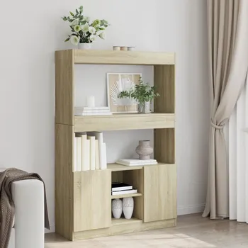 přebalovací pult a komoda Skříň highboard dub sonoma 92 x 33 x 140 cm kompozitní dřevo Hnědá 3309611