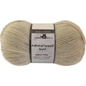 Příze Schoppel Wolle Admiral tweed bunt 980 Natur (Ponožková příze Admiral Tweed bunt 980 Natur)