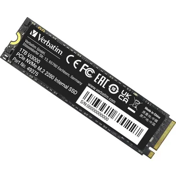 Interní pevný disk VERBATIM SSD Vi3000 Internal PCIe NVMe M.2 SSD 1TB , W 3000/ R 3300 MB/s