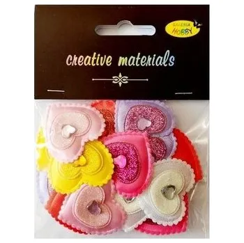 Set školních potřeb Aplikacje materiałowe serca z kryształ 3,5cm 18szt