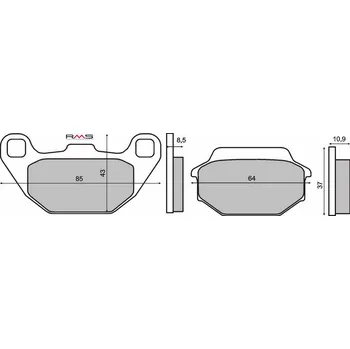 Brzdová destička RMS brzdové destičky 225102710 organické