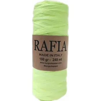 Příze Borgo de Pazzi Rafia 13 Neonová žlutá (Přírodní viskóza Rafia 13 Neonová žlutá)
