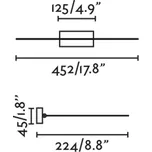 FARO BARCELONA Nástěnné svítidlo Magritte 450 LED, černá barva, hliník, šířka 45 cm - Šířka plenum boxu 12,5 cm 1 x 8 W LED - Doprava zdarma