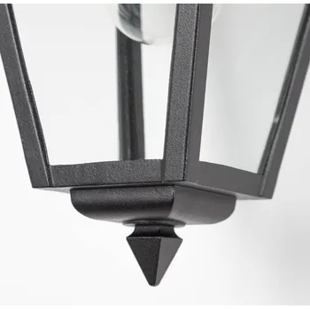 Venkovní osvětlení K.S. Verlichting Venkovní nástěnné svítidlo Livorno, černé, spodní zásuvka černá, čirá 1 x 60 W - Doprava zdarma