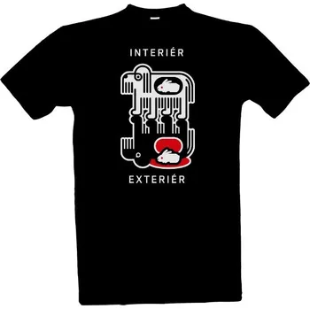 Pánské oblečení Tričko s potiskem INTERIÉR-EXTERIÉR negativ pánské