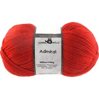 Příze Schoppel Wolle Admiral 1390 Feuer (Ponožková příze Admiral 1390 Feuer)