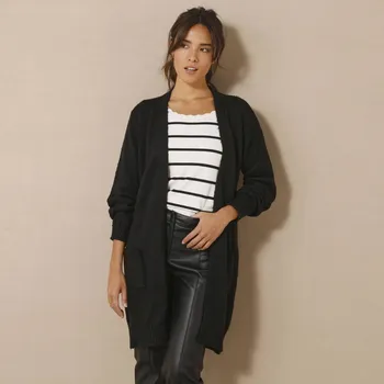 Dámský svetr Blancheporte Dlouhý svetr bez zapínání černá 38/40