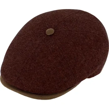 Čepice Fiebig - Headwear since 1903 Zimní retro bekovka 6-panel od Fiebig vlna - bordo Velikost: 61 cm (XL)