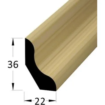 soklová lišta Podlahová - soklová lišta 36x22 borovice surová, 2,4m 49411