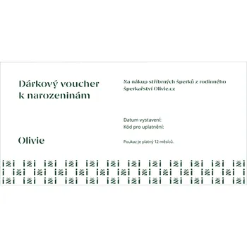 Dárkový potravinový koš Olivie Elektronický dárkový poukaz K NAROZENINÁM Hodnota: 500 Kč