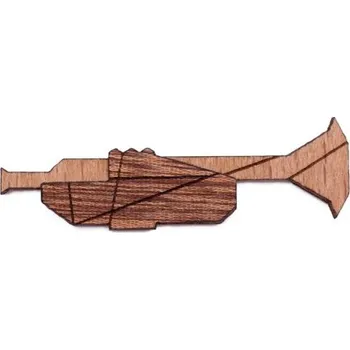 Brož Dřevěná brož Trumpeta