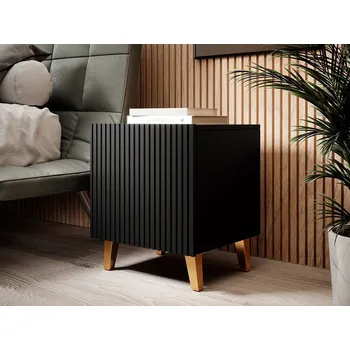 Noční stolek Set 2x noční stolek CRATO - černý / zlatý