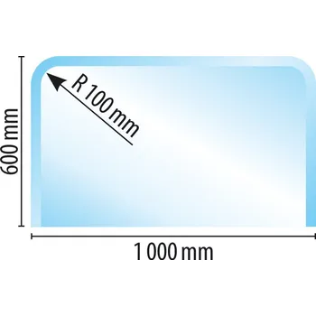 Sklo pod kamna typ M4, 1000 x 600 x 6 mm