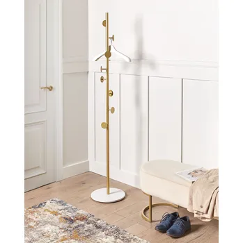 Věšák Stojan na kabáty zlatý kokový věšák do interiéru moderní doplněk do chodby předsíně ložnice Beliani