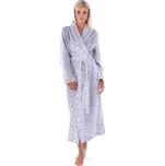 Dámský dlouhý župan se šálovým límcem IRBIS leopardí vzor šedá - 6XL