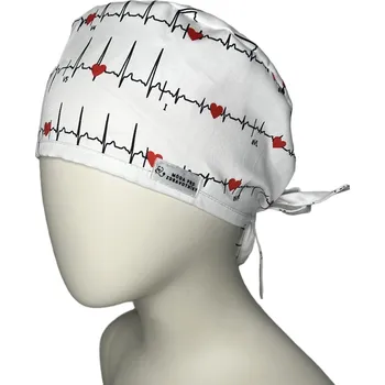 Zdravotnický oděv Operační čepice s potiskem EKG modaprozdravotniky.cz C-589-UNI