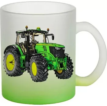 John Deere 6210R skleněný hrnek traktor (hrneček s traktorem matné sklo )