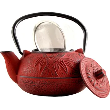 Konvice na čaj Litinový čajník se sítkem 600 ml červený