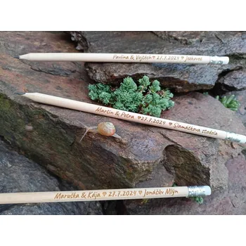 Tužka s vlastním nápisem , s gumou hrocená LUNGO HB - přírodní