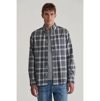Pánské oblečení KOŠILE GANT REG TARTAN MELANGE CHECK SHIRT DARK GREY MELANGE