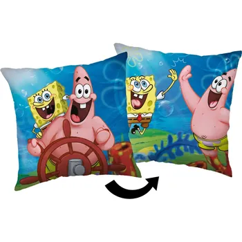 Jerry Fabrics Dětský polštářek Sponge Bob Sea 40x40 cm 03400-SPONGEBOBSA