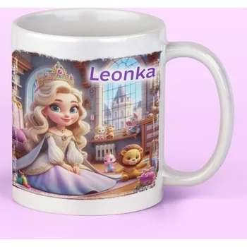 Hrnek se jménem s princeznou světlovláskou - Žlutá / Keramický 0,29 l