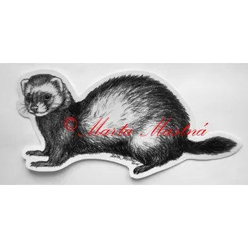 Samolepka fretka, tchoř c464 - Malá - přibližně jako pohlednice