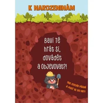 Albi Přání k narozeninám s efekty 14,8 x 21 cm postřehová hra s krtkem