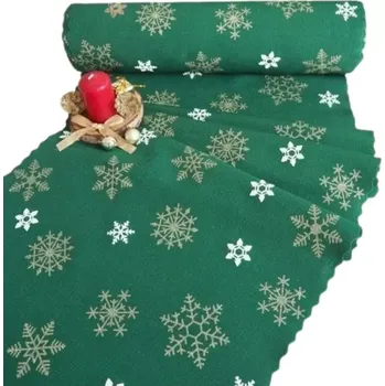 ubrus Olzatex běhoun v metráži Vločka zelená