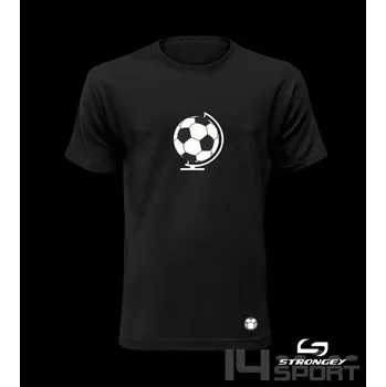 Chlapecké tričko Chlapecké triko STRONGEY SOCCER GLOBE BLACK, velikost 5 let