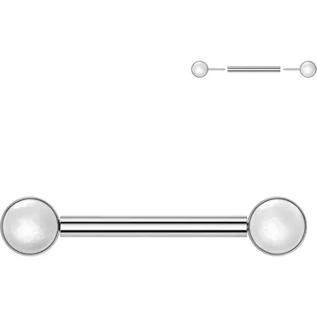 Piercing Atreya Titanový bezzávitový piercing do bradavky s perličkami Pearl Bliss Barva: Stříbrná