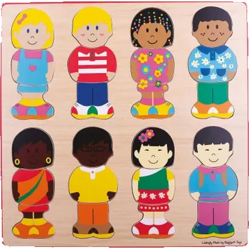 Dřevěná hračka Bigjigs Toys Vkládací puzzle kamarádi