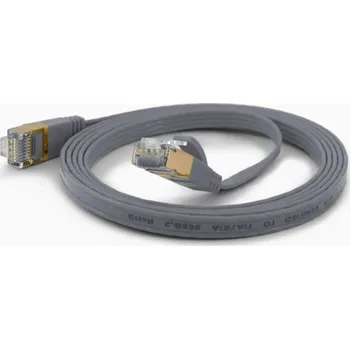 Síťový kabel Wantec flates CAT6A FTP Patch kabel - 2 m - Cat6a - F/UTP (FTP) - RJ- 45 - RJ- 45 - šedý (7077)