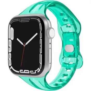Příslušenství k chytrým hodinkám eses Silikonový transparentní řemínek pro Apple Watch - Zelený, 38mm, 40mm, 41mm
