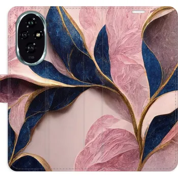 Pouzdro na mobilní telefon Flipové pouzdro iSaprio - Pink Leaves - Honor 200