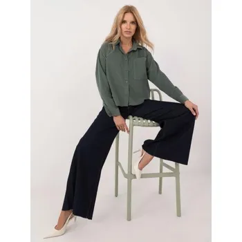 Dámská košile Dámská košile oversize s knoflíky SUBLEVEL tmavě zelená