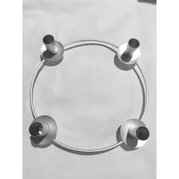 Svícen Kovový kruhový svícen stříbrný 25 cm