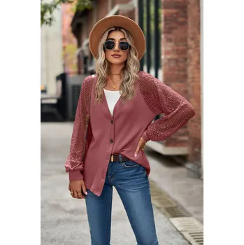 Dámský svetr OMG Dámský kardigan Ethemeshi růžová L