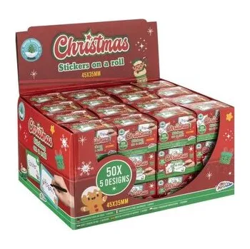 samolepka VÁNOČNÍ SAMOLEPKY, 50 KS, 5 VZORŮ