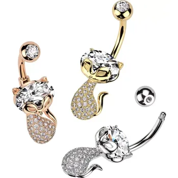 Piercing Spikes USA – Piercing do pupíku Kočka – 1,6 mm x 10 mm