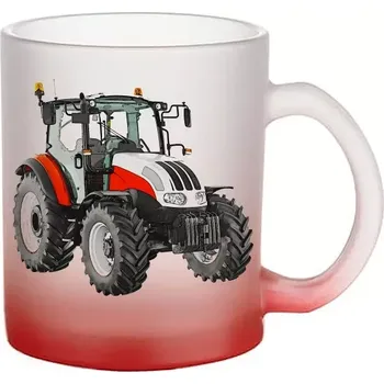 Steyr 4095 skleněný hrnek traktor (hrneček s traktorem matné sklo )