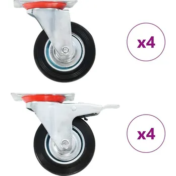 zvedák vidaXL 8 ks otočná kolečka 100 mm [278016]