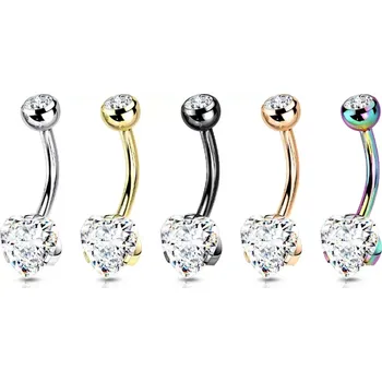 Piercing Piercing do pupíku - banánek s kamenem Srdce