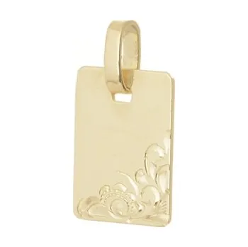 Přívěsek Přívěšek ze žlutého zlata destička rytá ZZ1224F + dárek zdarma