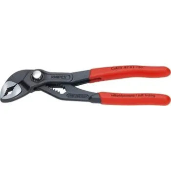 Sada nářadí Knipex 87 01 180 - Kleště stavitelné siko 180mm instalatérské, Cobra, leštěné, rukojeti potažené plastem