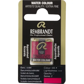 Vodová barva Akvarelová barva v půlpánvičce Rembrandt - 595 Benzimidazolone Violet