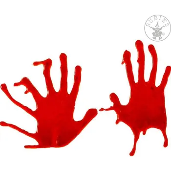 Karnevalový doplněk Rubies USA Dekorace na sklo - krvavé ruce D