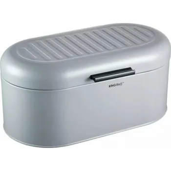 chlebník KingHoff Chlebník KINGHOFF - Ocelový chlebník - nádoba na chleba - stříbrná - KH-1712